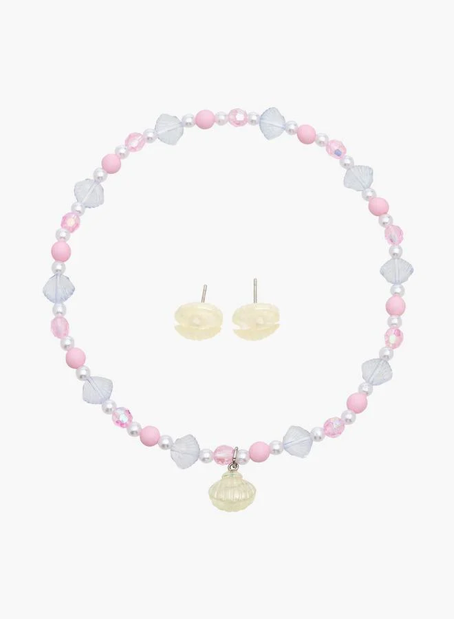 Flora Bella By Shoexpress Seashell Embellished Necklace And Earrings Set